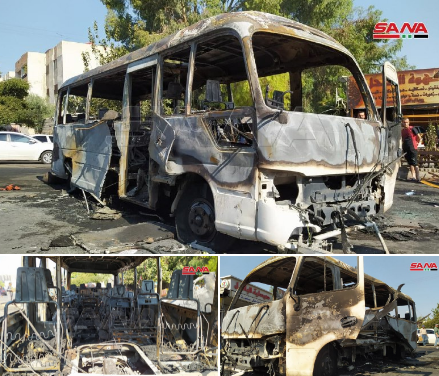 انفجار حافلة عسكرية في دمشق